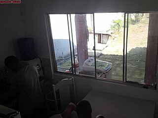 Cuckold husband washes dishes while wife gets banged by big black cock