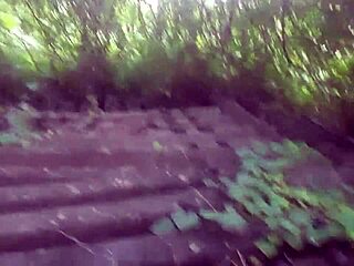 I shoot my cum outdoors in the trees