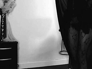 Horny ebony witch in heels and fishnets fucks herself with cane teaser during halloween.