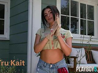 Curvy latina beauty tru kait garden work in the nude outdoor