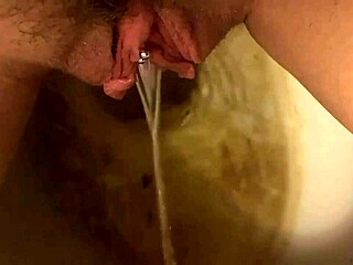 Dominant Goddess Displays My Pretty Pierced Pussy Peeing in Homemade Toilet Fetish Action