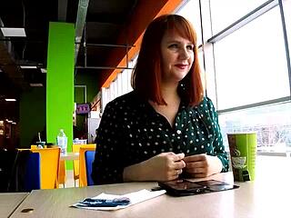 Check this BBW milf flashing big natural boobs in the mall while riding