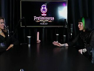 safada g�tica shows off her boquete, gets tits sucked, and talks about dating fans in sheer red lingerie