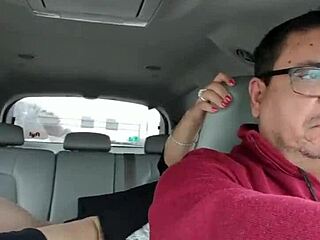 Public Backseat Fucking By Stranger As Partner Drives