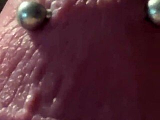 Wow, big piercing in BDSM leads to first cumshot!