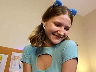 Is This Cute Teen 18+ Student Ready for Rough Blowjob and Creampie?