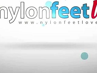 Can You Resist This Brunette's Feet in Black Pantyhose?