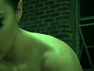 Melissa Stratton performs deepthroat and doggystyle fucking with big tits on display.