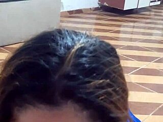 Wife assumes cheating on husband and he gets excited enough to cum on her natural tits.