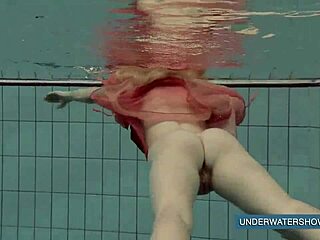 Katya Okuneva In Red Dress Pool Girl!