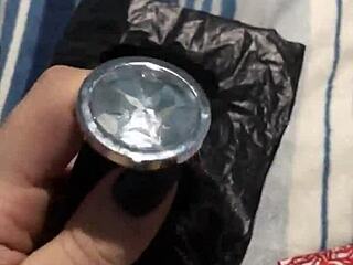 angel lima masturbating in shopping mall with anal plug in ass