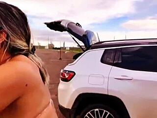 Я взяла пасынка на улицу для сюрприза с кремпаем в жопу!