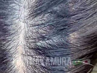 ¡Joder, Lina Nakamura deja seco un pollón negro en un parking!