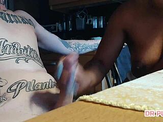 Ebony Friend Gives Interracial Blowjob And Facial