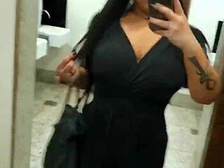 angel lima masturbating in shopping mall with anal plug in ass