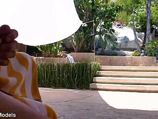 Neela Sky performs POV blowjob on huge cock, ending with cum facial