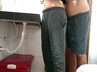 maid caught in bathroom, what a surprise!