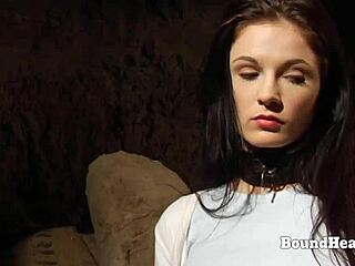 Bent Over Big Ass Lesbian Slave Drilled by Strapon