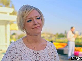 Cock hungry socialite dee cheats with server at house party, deepthroat and facial