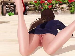 Estoy posando como secretaria en la playa con mi culo grande desnuda arriba.