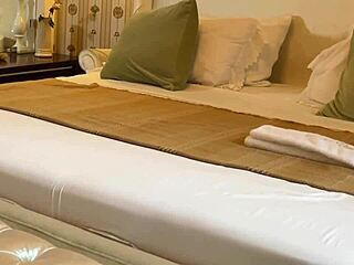 Latina maid gets fucked by horny couple with cum on ass