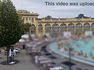 FUCK IN BUDAPEST PUBLIC POOL with teen 18+ doggystyle and big cock