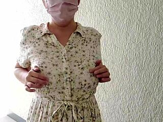 married woman gets excited by outdoor masturbation in wedding dress