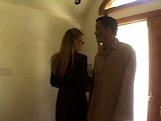 Watch this interracial fucking with the sexy blonde babe in lingerie and stockings.