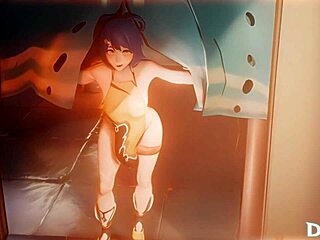 Xiangling's first anal penetration on kitchen floor by big ass