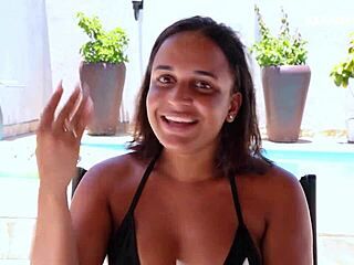 Interview with Maya Pimentinha turns into hardcore fucking in doggystyle, bent over, ass riding, and assfucking.