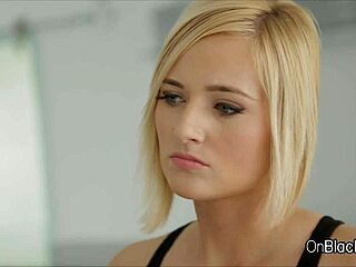 blonde deepthroats big black cock post-workout