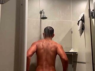 gym shower time with red thong 😘