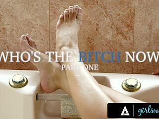 girlsway: busty milf reena sky makes sex tape with neighbor chanell heart in muff diving and scissoring