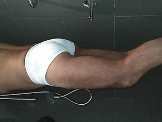 i love showering with my shaved pussy and hard cock