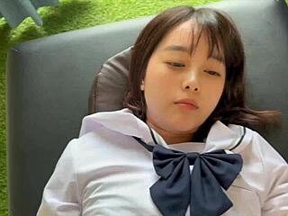 massage turns exciting with cute japanese girl