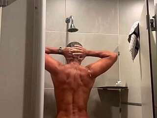 gym shower time with red thong 😘