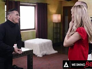 We swing both ways, fucking the bisexual model in threesome with deepthroat and anal