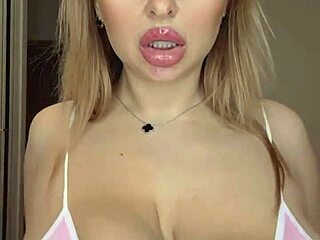 I squeezed my cosplay bunny's natural big tits so tight