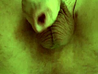 This uncut big tattooed cock cums hands free after a hard anal prolapse.