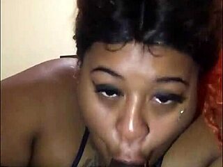 Ebony BBW Slut Deepthroats Big Black Cock