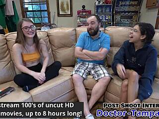 Dr. Tampa relaxes Mira Monroe during gynecology exam! 😊