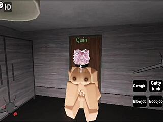 roblox guy has sex with cute girl, blowjob and creampie