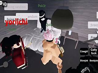 roblox guy has sex with cute girl, blowjob and creampie