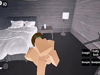 roblox guy has sex with cute girl, blowjob and creampie