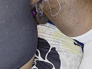 ABW fucks husband cum on ass