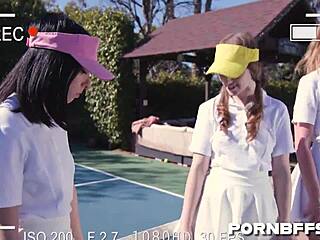 Daphne Dare, Cleo Clementine, Daisy Stone Bent Over in Hardcore Cumshot Scene