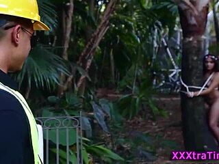 Petite Teen Bent Over for Monster Cock Railing!