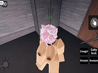 roblox guy has sex with cute girl, blowjob and creampie