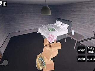 roblox guy has sex with cute girl, blowjob and creampie