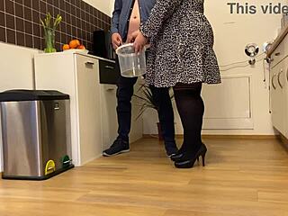 gorgeous mother in law in stockings teases with kinky nylon play